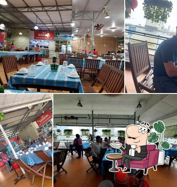 Bàn ghế và lối phục vụ tại Bờ Kè Quán