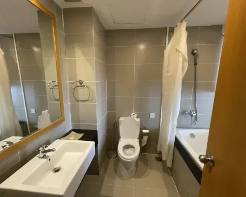 Phòng tắm tại Dendro Gold Hotel