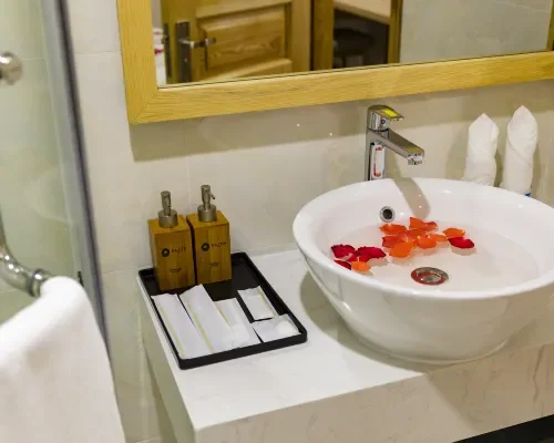 Bồn rửa trong phòng tắm tại Elite Hotel Nha Trang