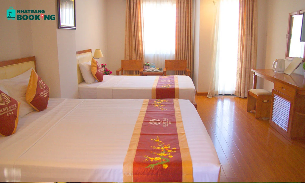 Phòng hai giường tại Golden Beach Nha Trang Boutique Hotel