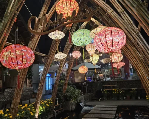 Không gian trang trí tre tại MissBamboo Hotel Nha Trang by The Light