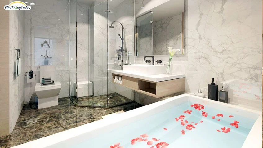 Phòng tắm tại Virgo Hotel Nha Trang